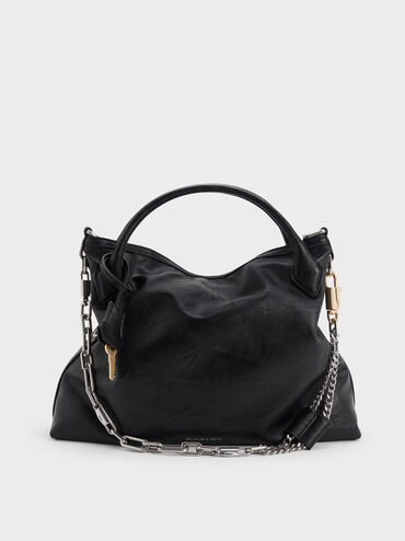 Tas Tote Chain Delfina, Noir, hi-res