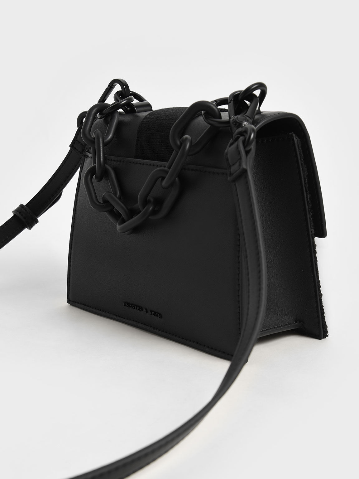 Wren Acrylic Chain-Handle Trapeze Bag, Black, hi-res