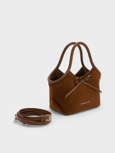 Tas Top Handle Tubular Bow Hazel, Pecan Brown, hi-res
