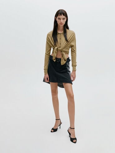 Lace & Satin Peep-Toe Heels, Black Textured, hi-res