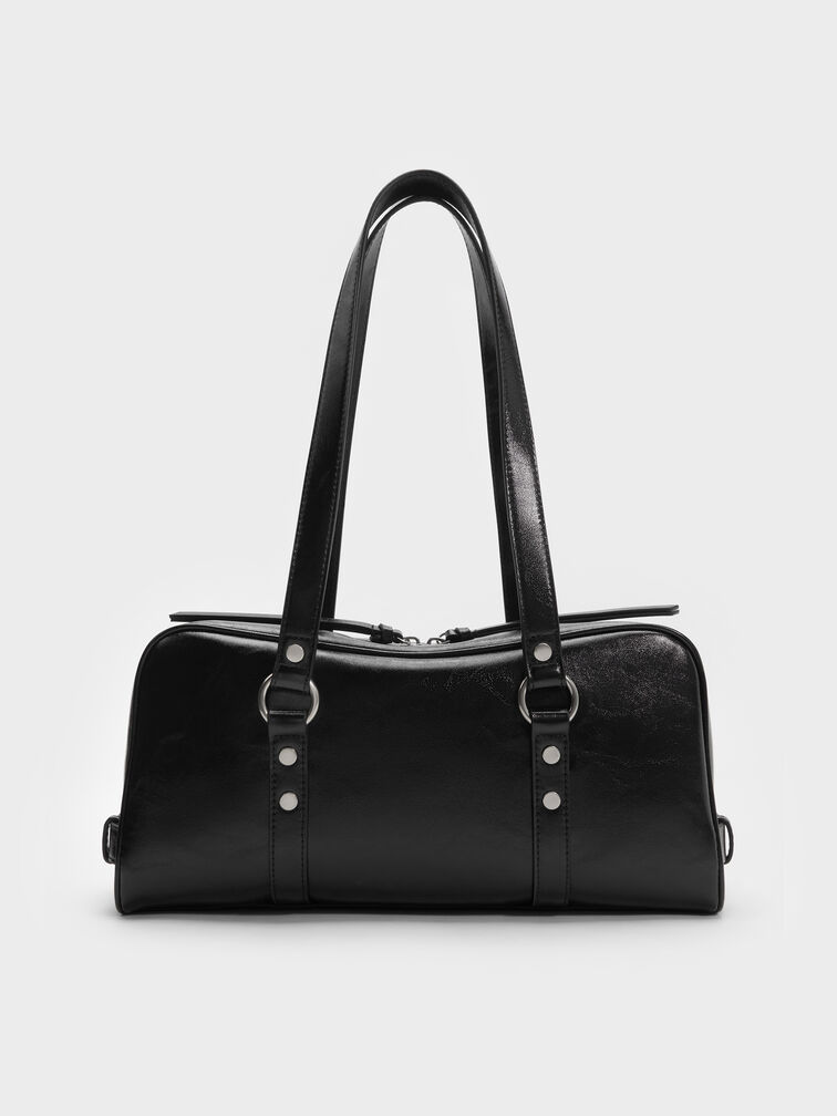 Tas Bahu Studded Tatiana, Noir, hi-res