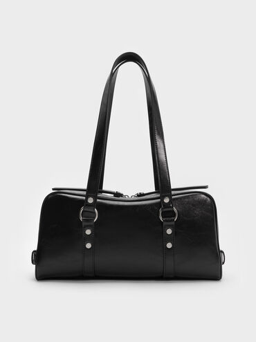 Tas Bahu Studded Tatiana, Noir, hi-res