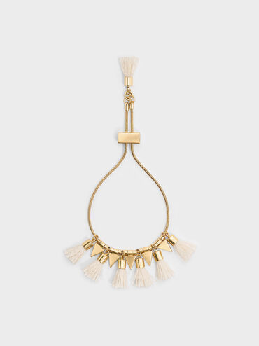 Orelia Tassel Bracelet, Cream, hi-res