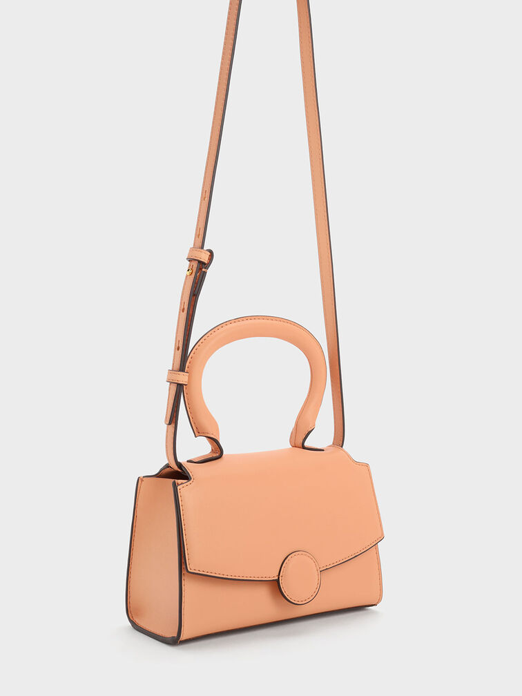 Clover Curved Handle Bag, Orange, hi-res