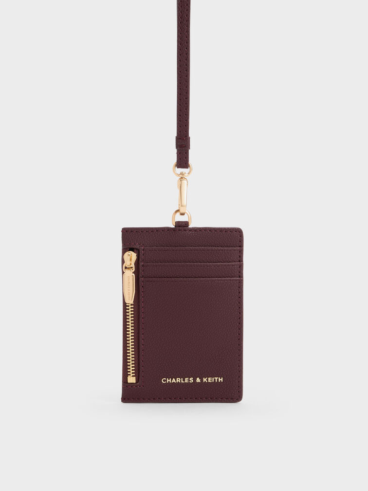 Dompet Card Holder Side-Zip Twilia, Wineberry Red, hi-res