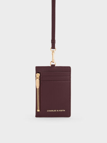 Dompet Card Holder Side-Zip Twilia, Wineberry Red, hi-res