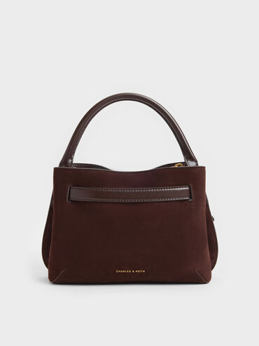 Tas Top Handle Victoria Belted, Espresso Brown, hi-res