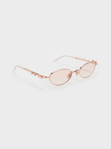 Kacamata Crystal Bow Paige, Rose Gold, hi-res