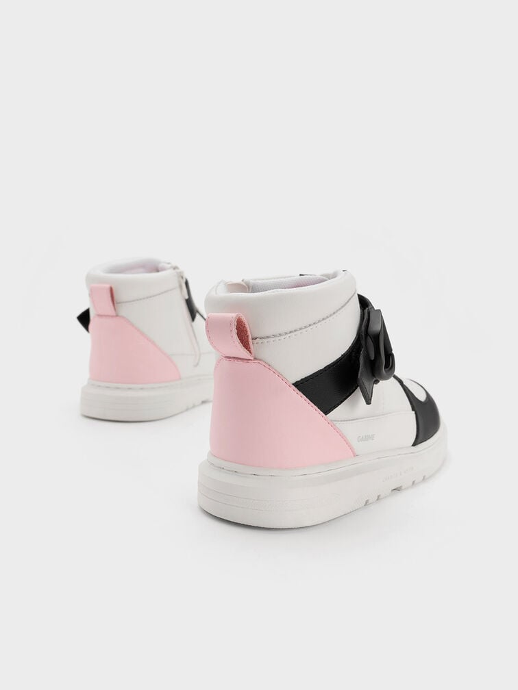 Sepatu Sneakers High-Top Leather Girls' Gabine, Black, hi-res