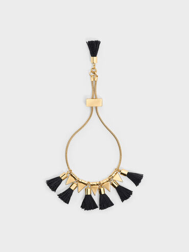 Gelang Tassel Orelia, Black, hi-res