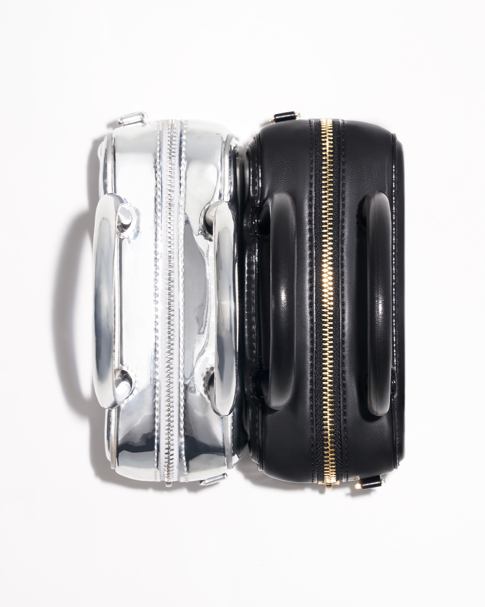 Women’s Perline elongated tote bag in black and sliver - CHARLES & KEITH