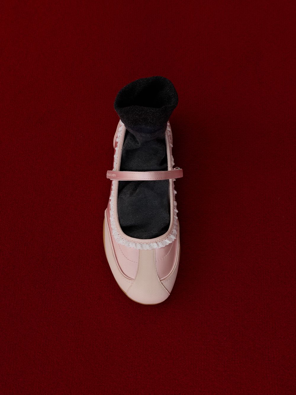 Women's Louise Lace-Trim Mary Jane Sneakers in light pink - CHARLES & KEITH