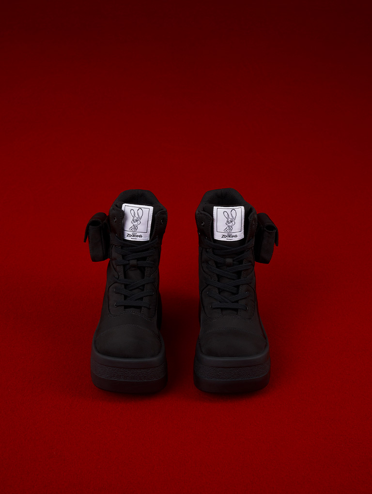 Women’s Judy Hopps Rainier Combat Boots in black - CHARLES & KEITH