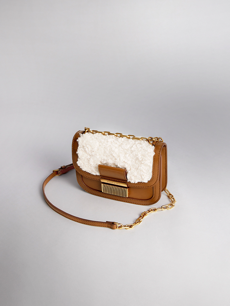 Women’s Charlot Furry Chain Strap Bag in multi - CHARLES & KEITH