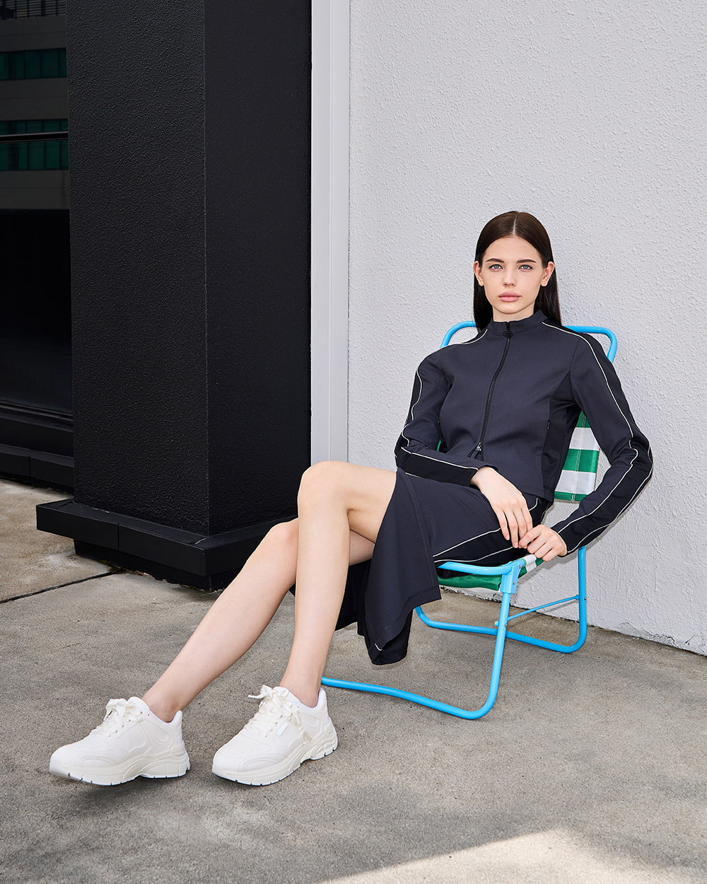 Women’s lace-up chunky sneakers in white  - CHARLES & KEITH