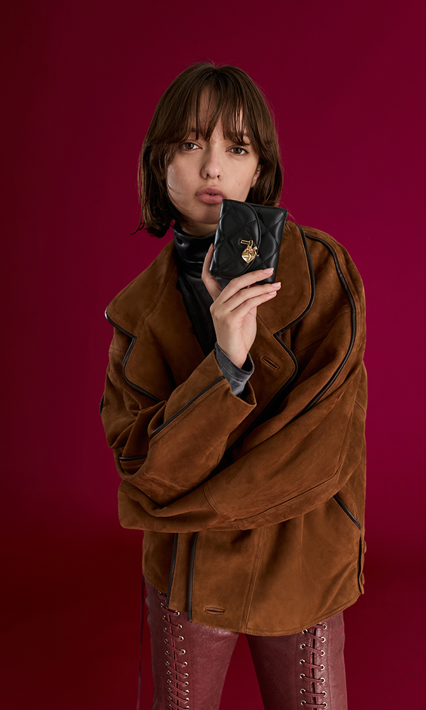 Camel Devan Faux Suede Side-Zip Ridged-Sole Calf Boots- CHARLES & KEITH