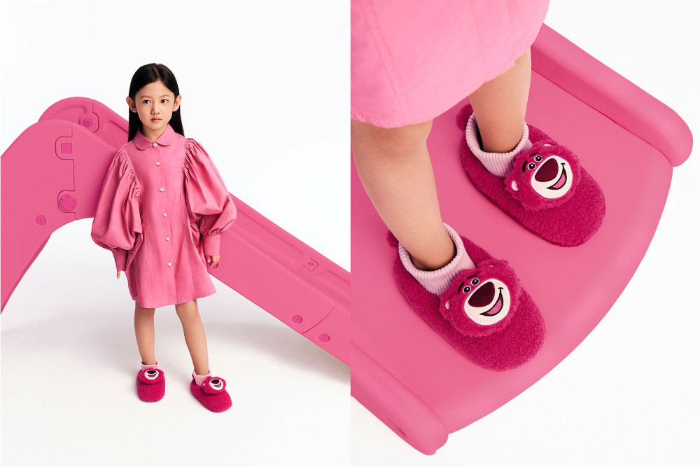 Sepatu Boots Girls' Furry Sock- Knit Lotso, Pink