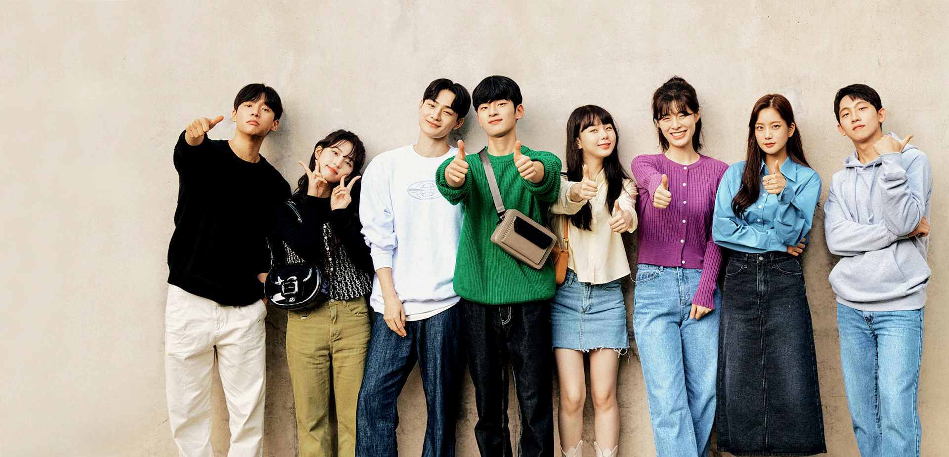 An image of the cast of ‘MBTI Love’, an original, shoppable Serial K-Drama by CHARLES & KEITH and popular YouTube channel  Dingo Story  - CHARLES & KEITH