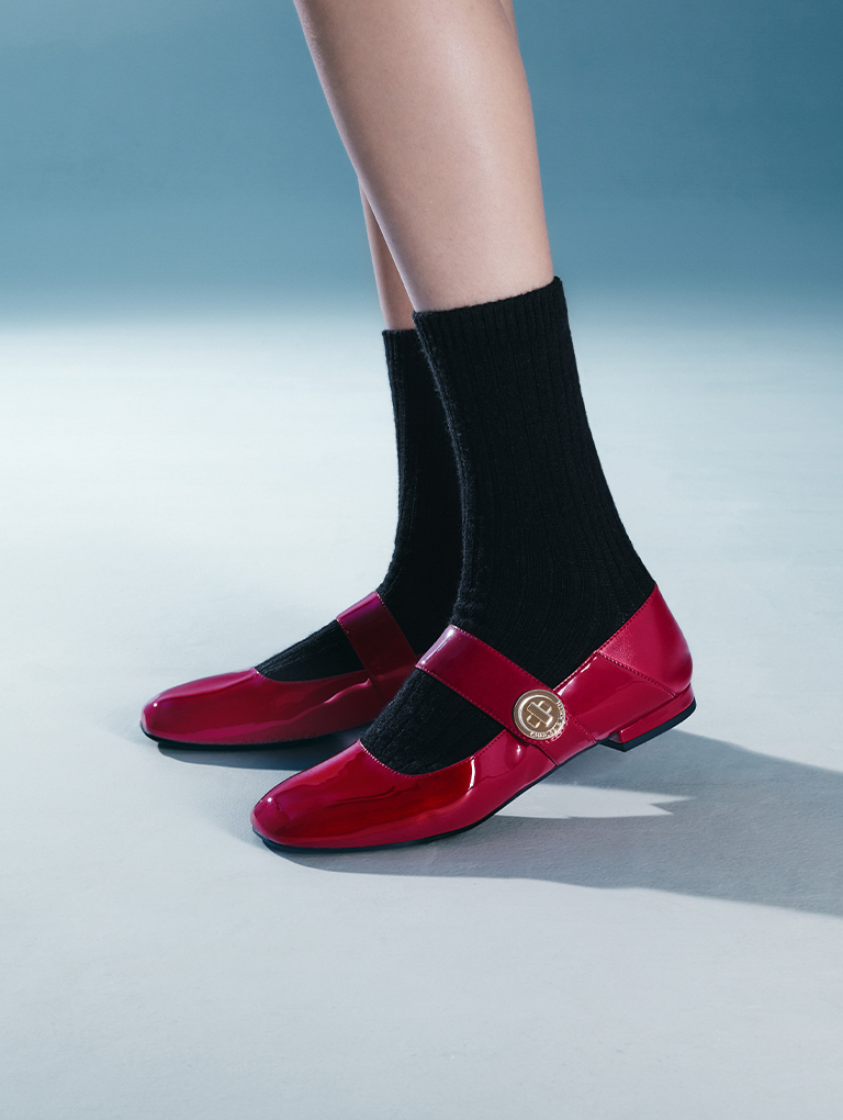 Women’s Yara patent Mary Jane flats  - CHARLES & KEITH