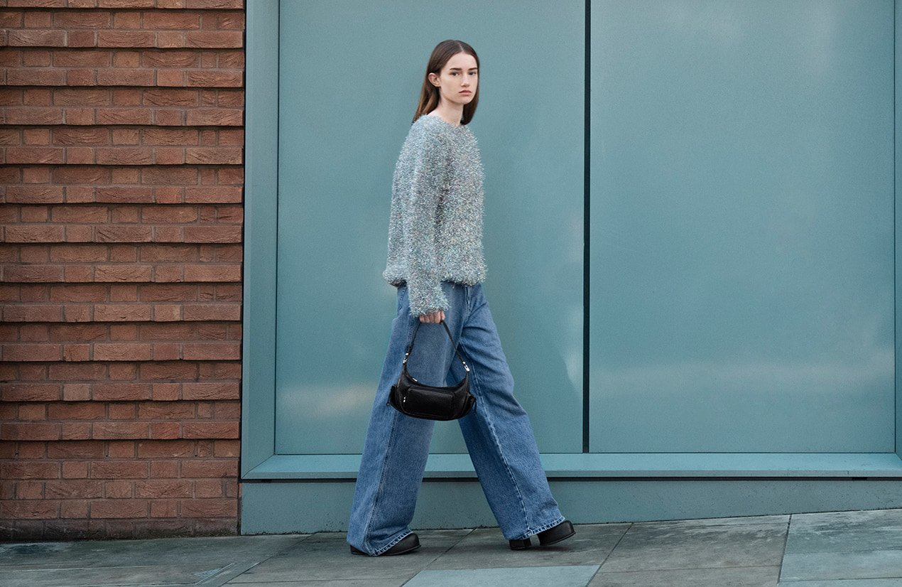 Women's Soleil crinkle-effect shoulder bag and Pixie platform Mary Janes - CHARLES & KEITH