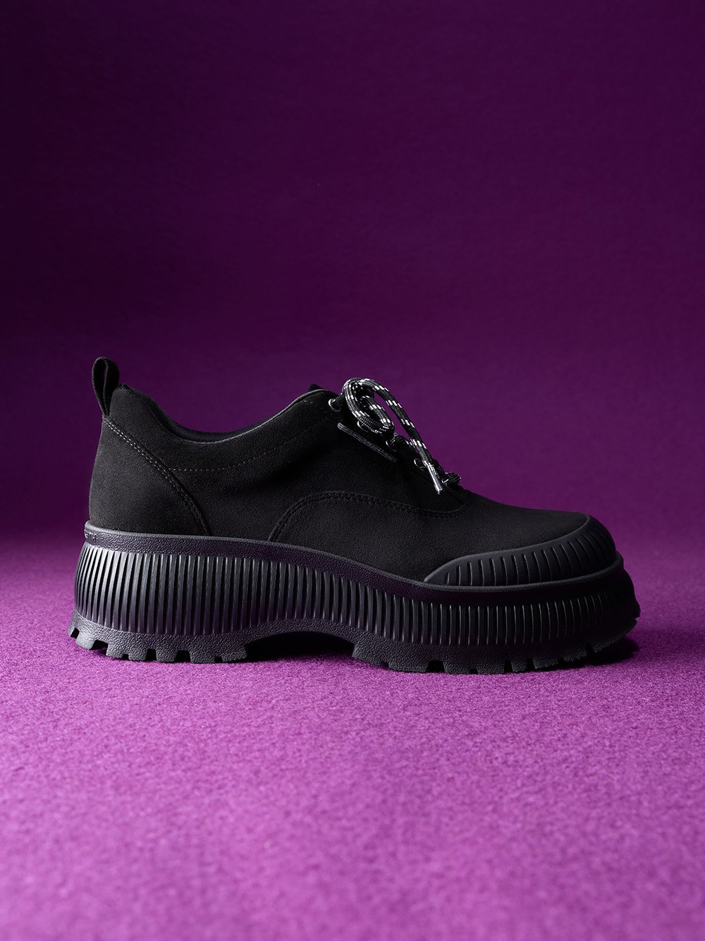 Women’s Darra faux suede ridged-sole platform sneakers - CHARLES & KEITH