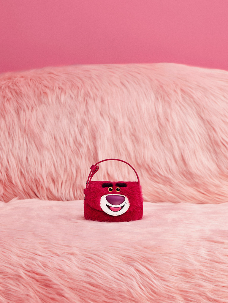 Girls' Furry Lotso Mini Bag in fuchsia - CHARLES & KEITH