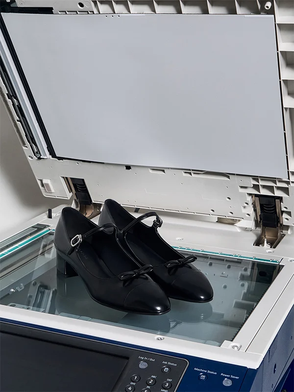 Black-Box Bow Cap-Toe Mary Jane Pumps - CHARLES & KEITH