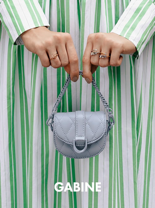 Chain Handle Bucket Bag, White
