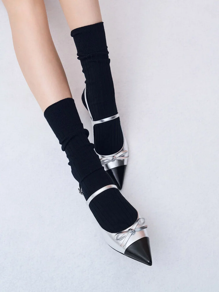Trendy, chic toe-cap heels. 