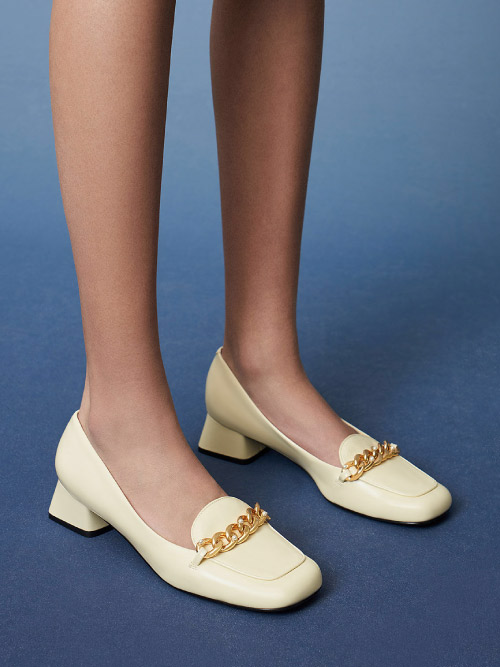 Chain-Link Patent Loafers, Butter