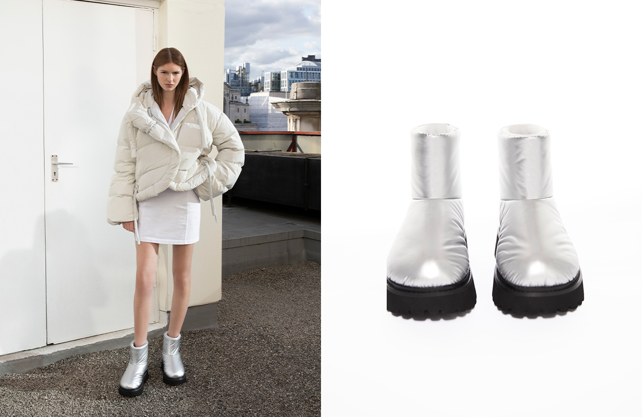 Women’s Romilly Puffy Ankle Boots in silver – CHARLES & KEITH