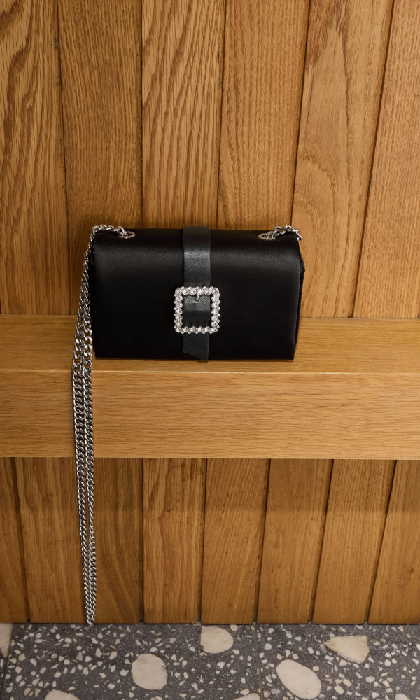 Women's Black Mini Kerry Chain-Handle Crossbody Bag - CHARLES & KEITH