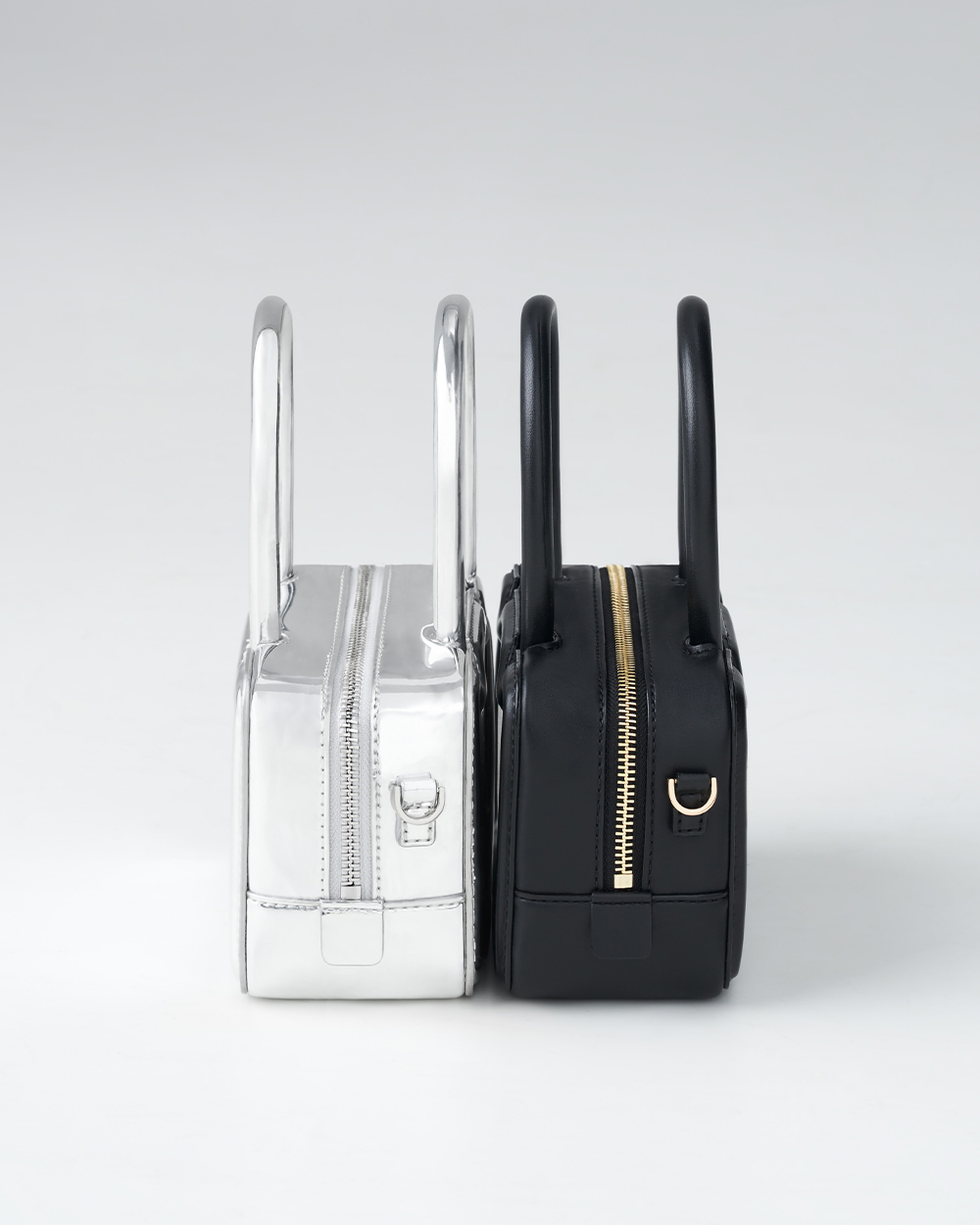 Women’s Perline elongated tote bag in silver and black - CHARLES & KEITH