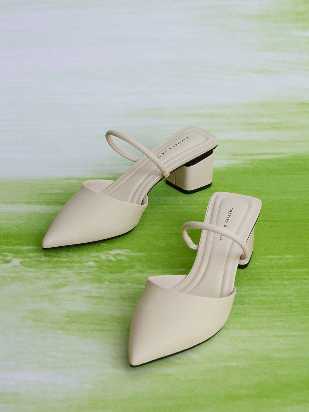 Women's chalk block heel mules – CHARLES & KEITH