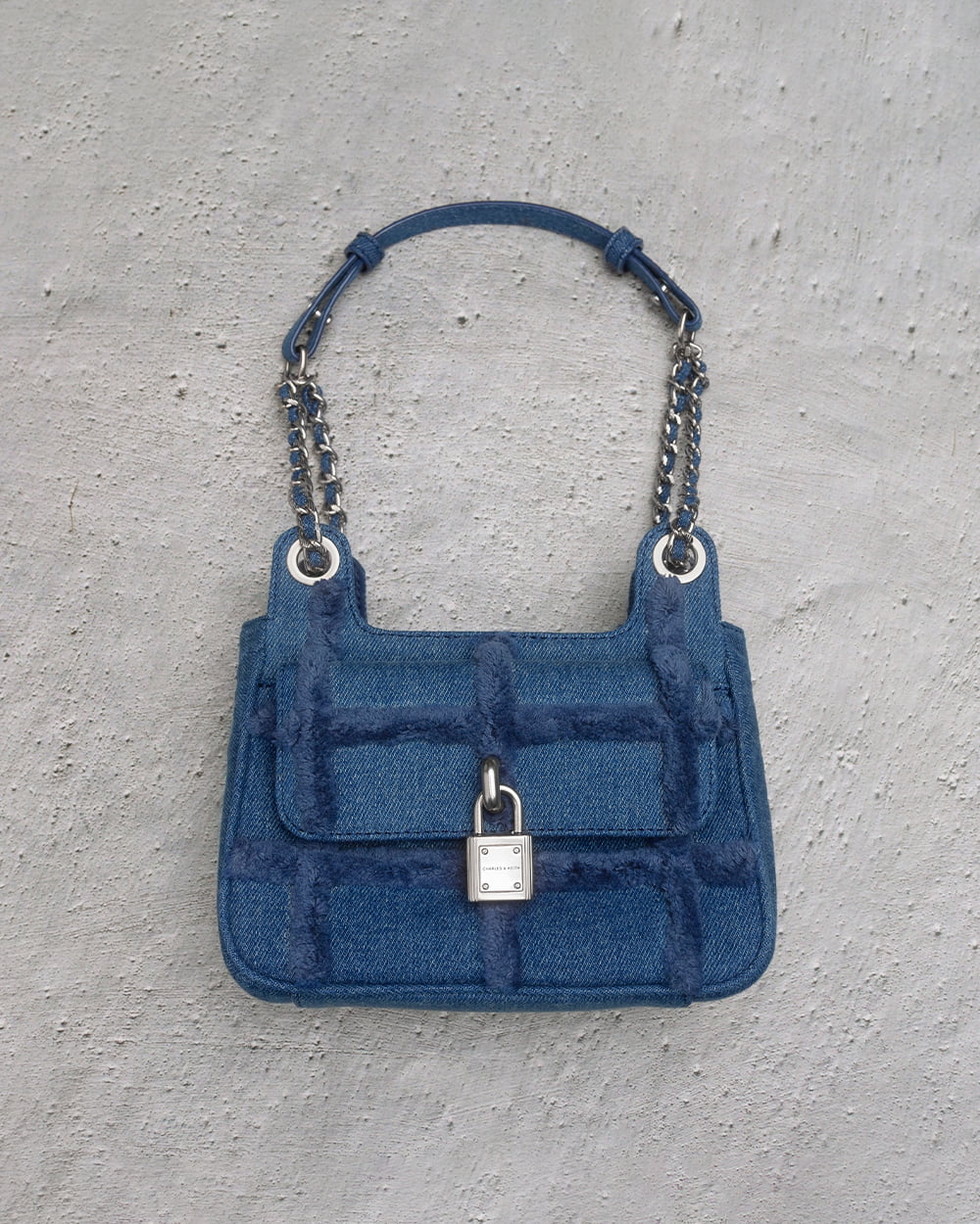 Women's Suki Denim Padlock Shoulder Bag - CHARLES & KEITH