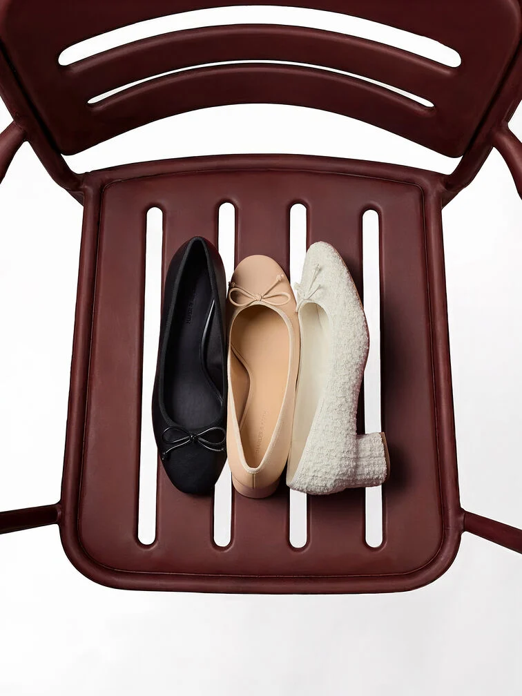 Ballet pumps with chunky block heels are a foolproof choice for the office.