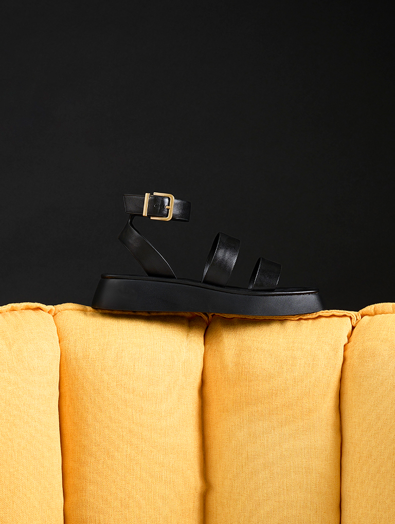 Women’s square toe ankle-strap sandals - CHARLES & KEITH