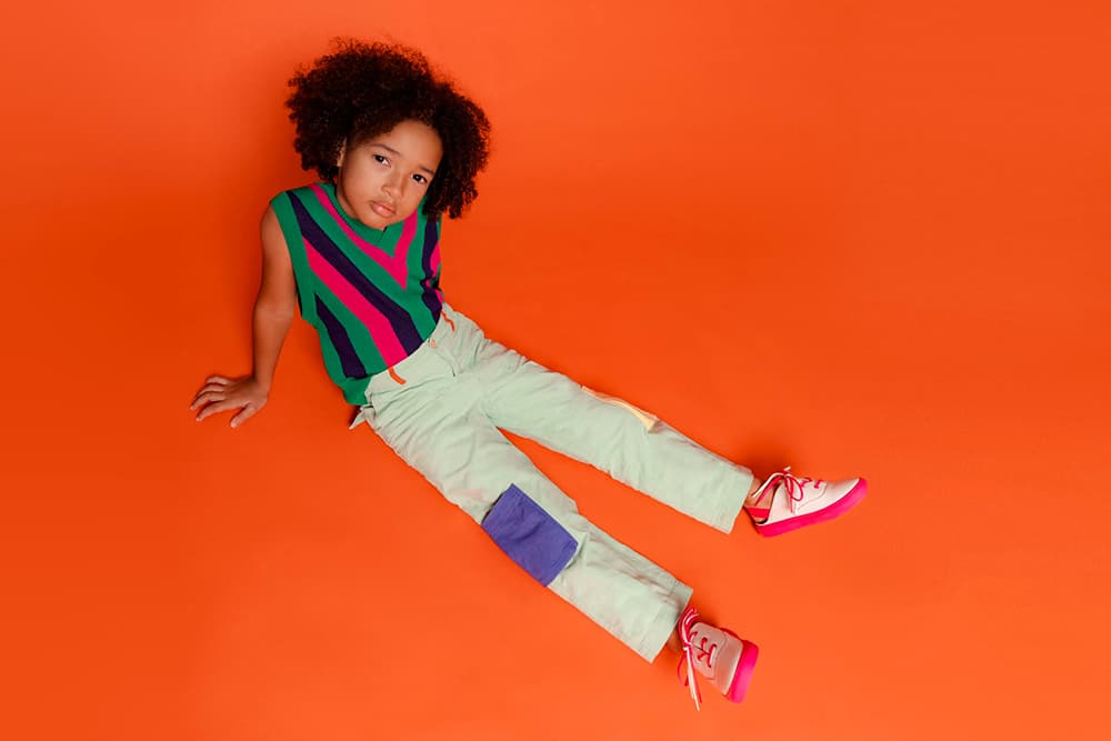 Sepatu Mules Sneaker Girls' Two- Tone-Lace-Up, Fuchsia