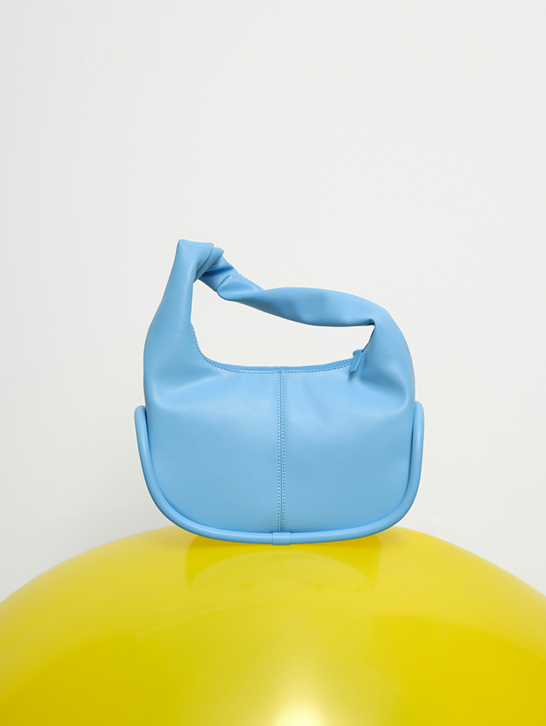 Tubular Slouchy Hobo Bag in blue - CHARLES & KEITH