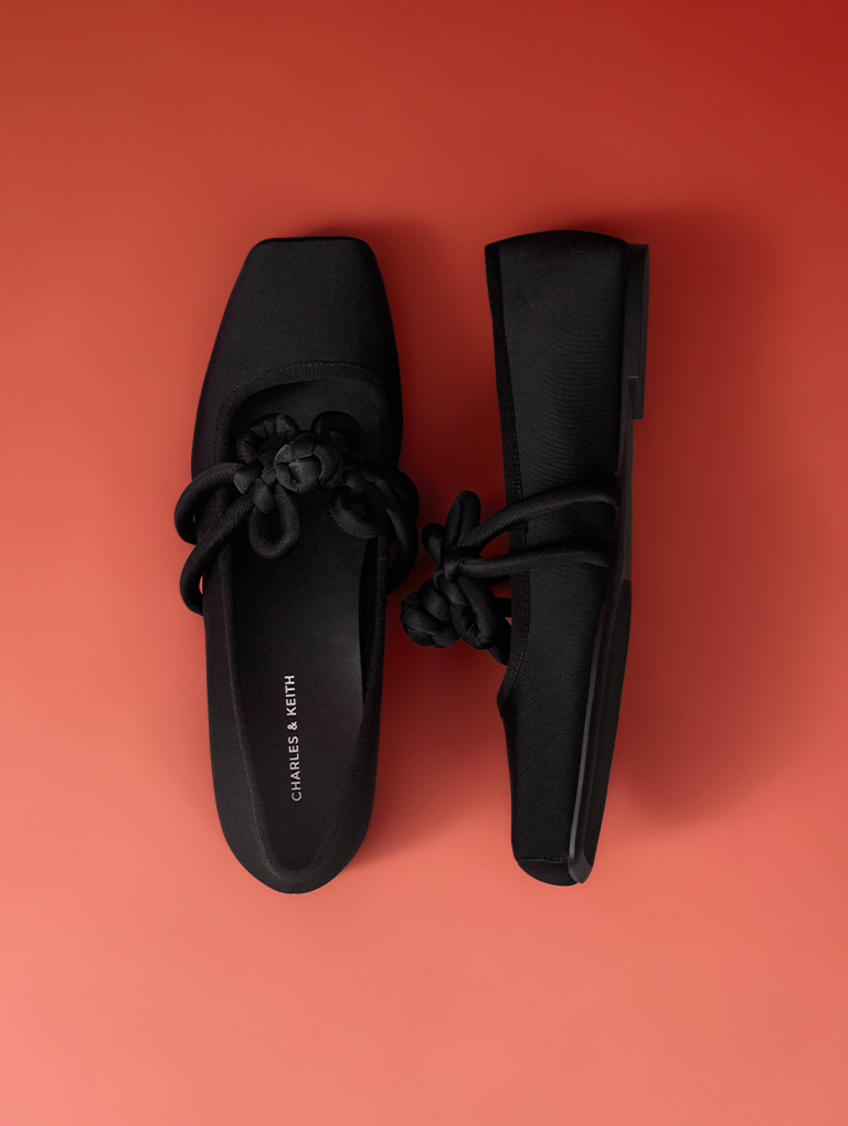 Women’s clover-knot Mary Jane flats  - CHARLES & KEITH