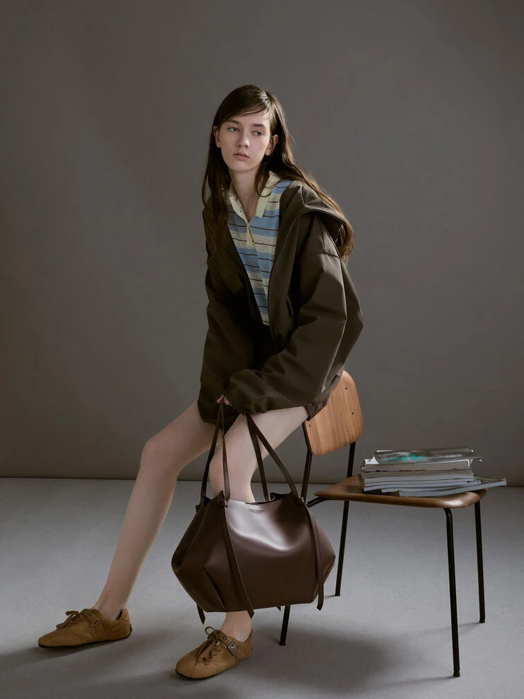 XL Calla Tote Bag - Stone Grey - CHARLES & KEITH