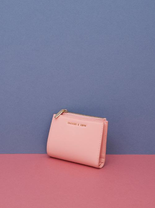 Top Zip Small Wallet, Light Pink