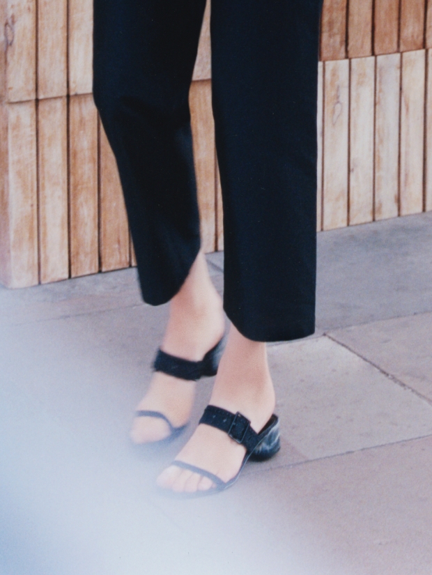 Women’s Sandal Grommet Mules Sepphe Recycled Nylon, as seen on Lily McMenamy - CHARLES & KEITH