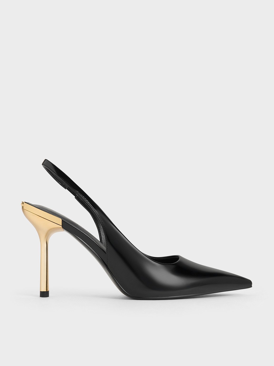 Blkbox Metallic-Heel Pointed-Toe Slingback Pumps - CHARLES