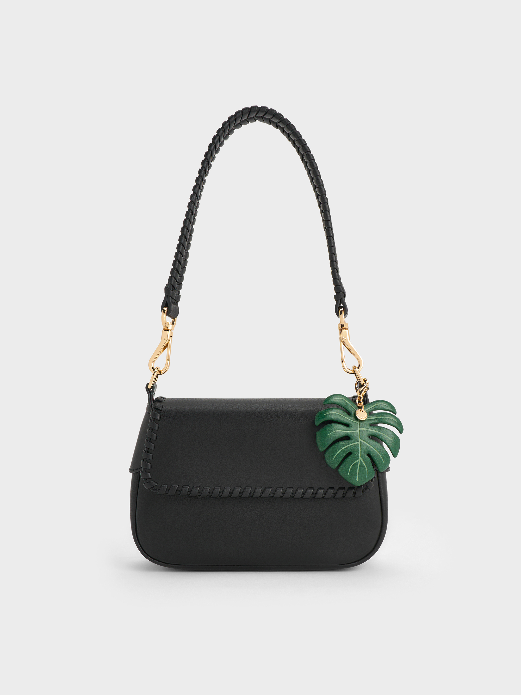Black Blume Braided Shoulder Bag CHARLES KEITH