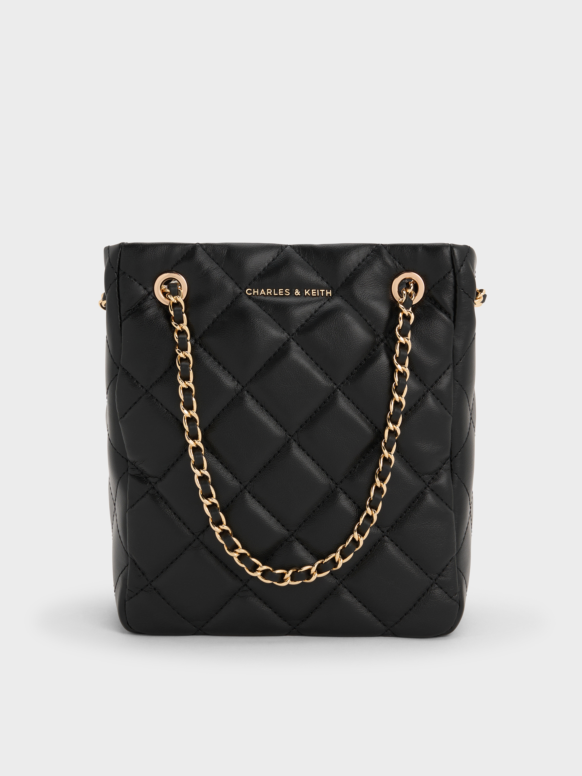 Alva Quilted Braided-Strap Shoulder Bag - Black - CHARLES & KEITH ID