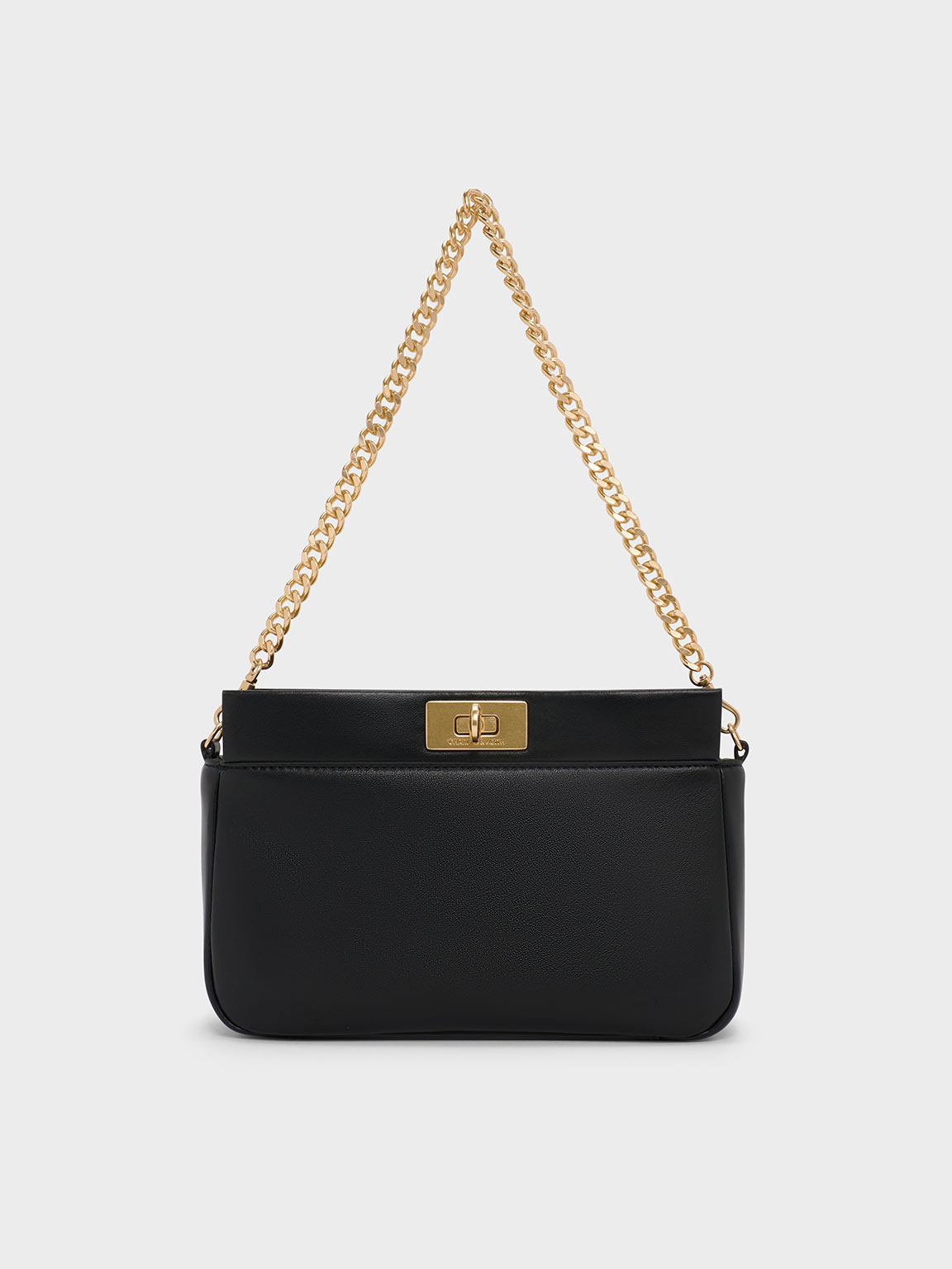 Black Lennie Chain-Handle Shoulder Bag - CHARLES & KEITH ID