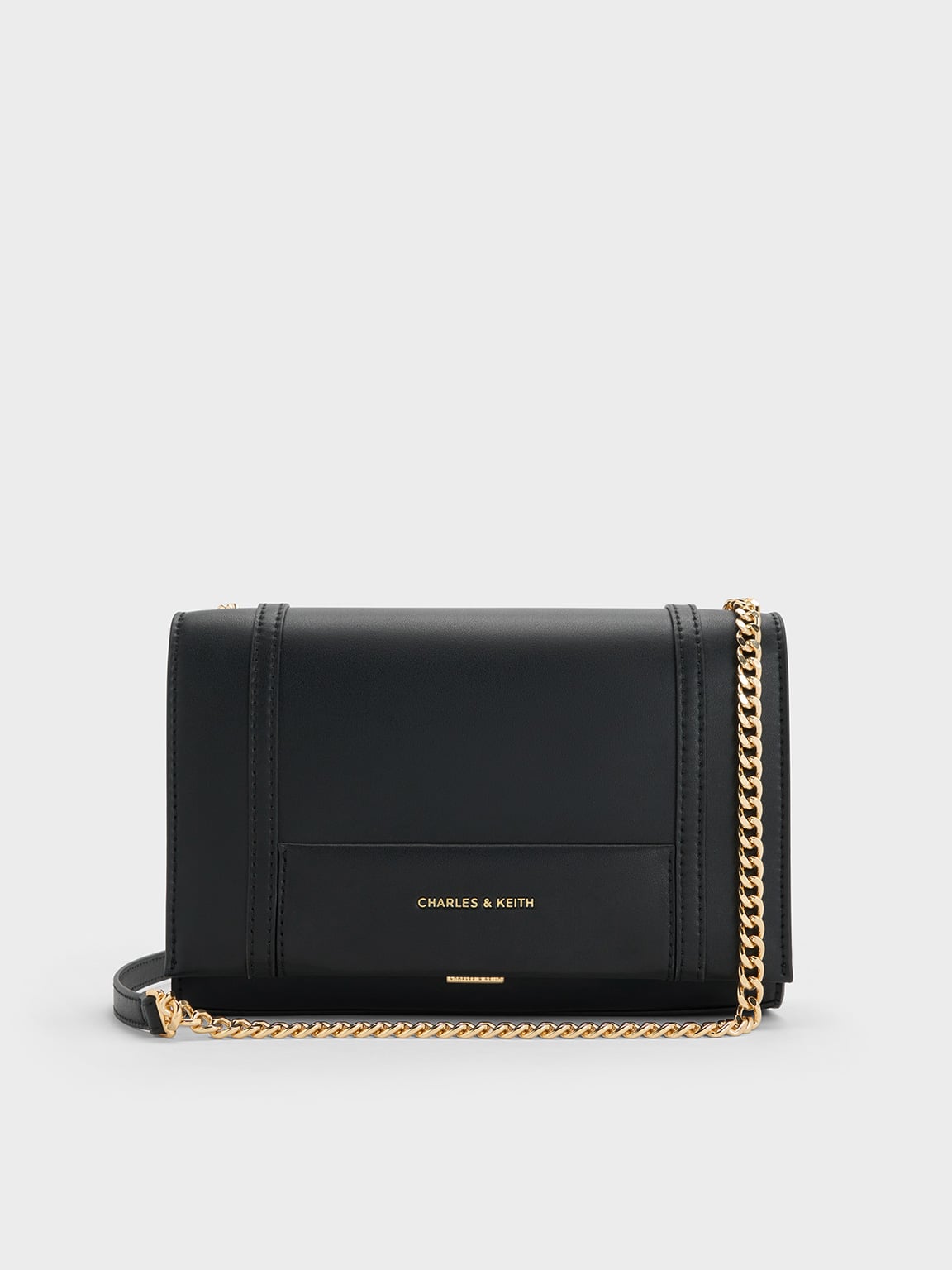 Shalia Chain-Strap Shoulder Bag - Black - CHARLES & KEITH ID