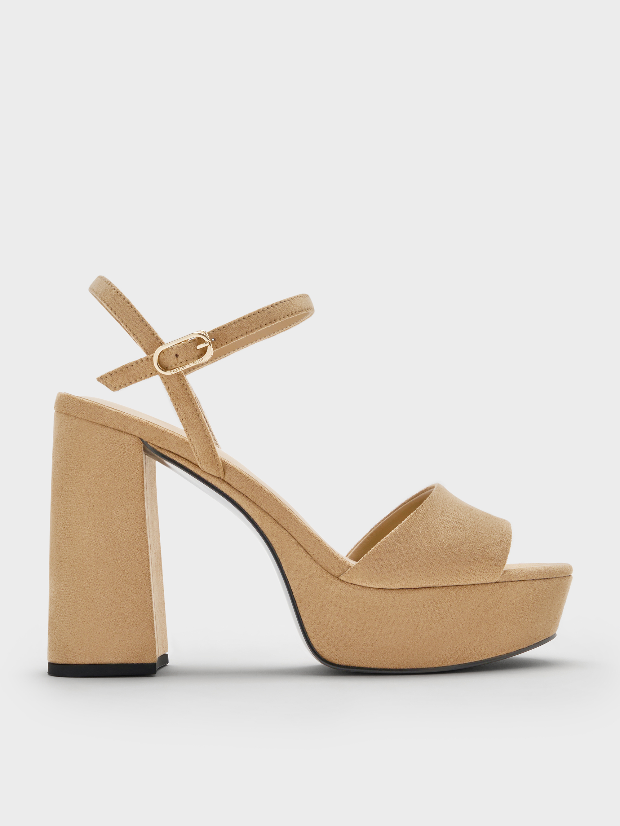Sandales à Talons Bloc Apt.9 - Taille 10 US - Couleur Sable - Suède - Bout Ouvert - Neuf Avec Emballage