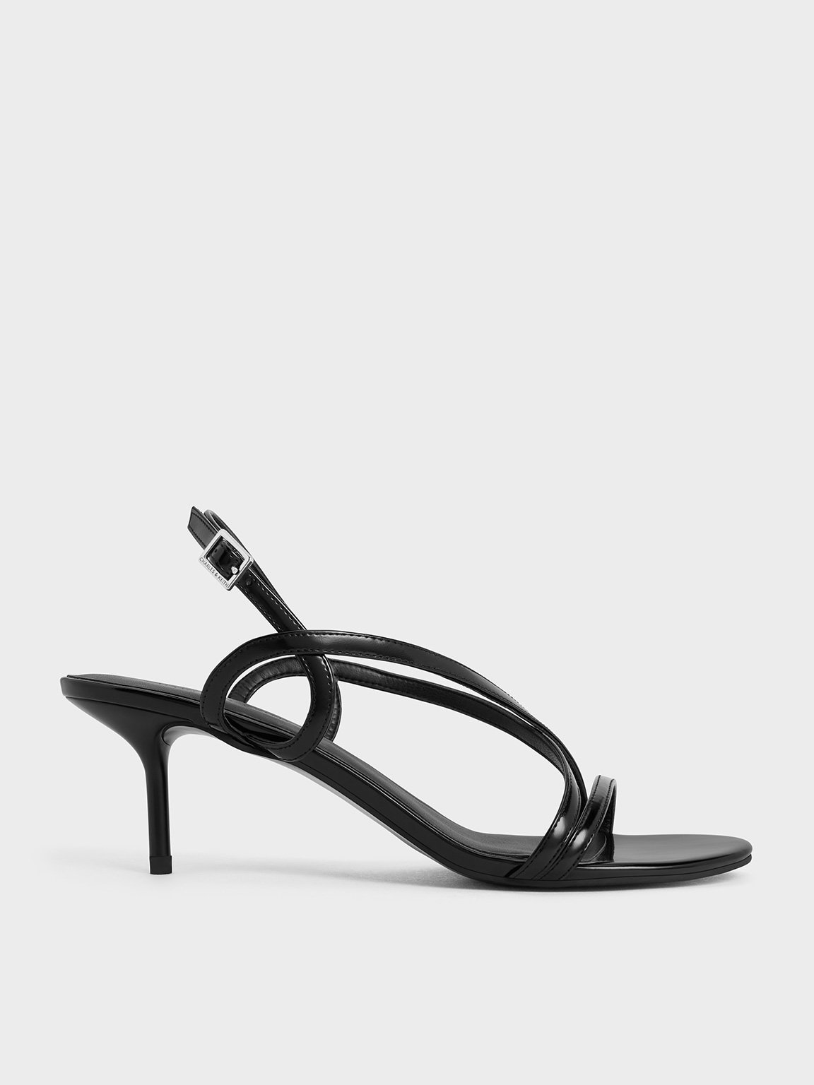 Black Box Strappy Stiletto-Heel Slingback Sandals CHARLES KEITH